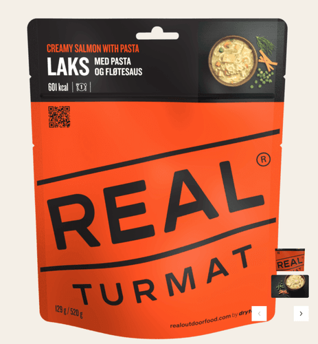 REAL TURMAT Laks med pasta og fløtesaus 